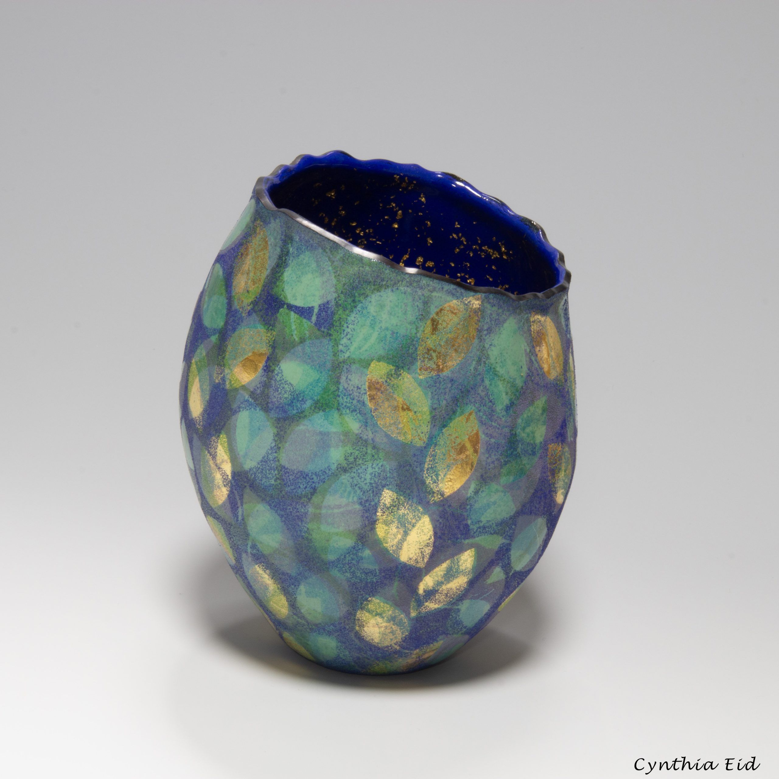 Night Garden, enamel vessel, Cynthia Eid